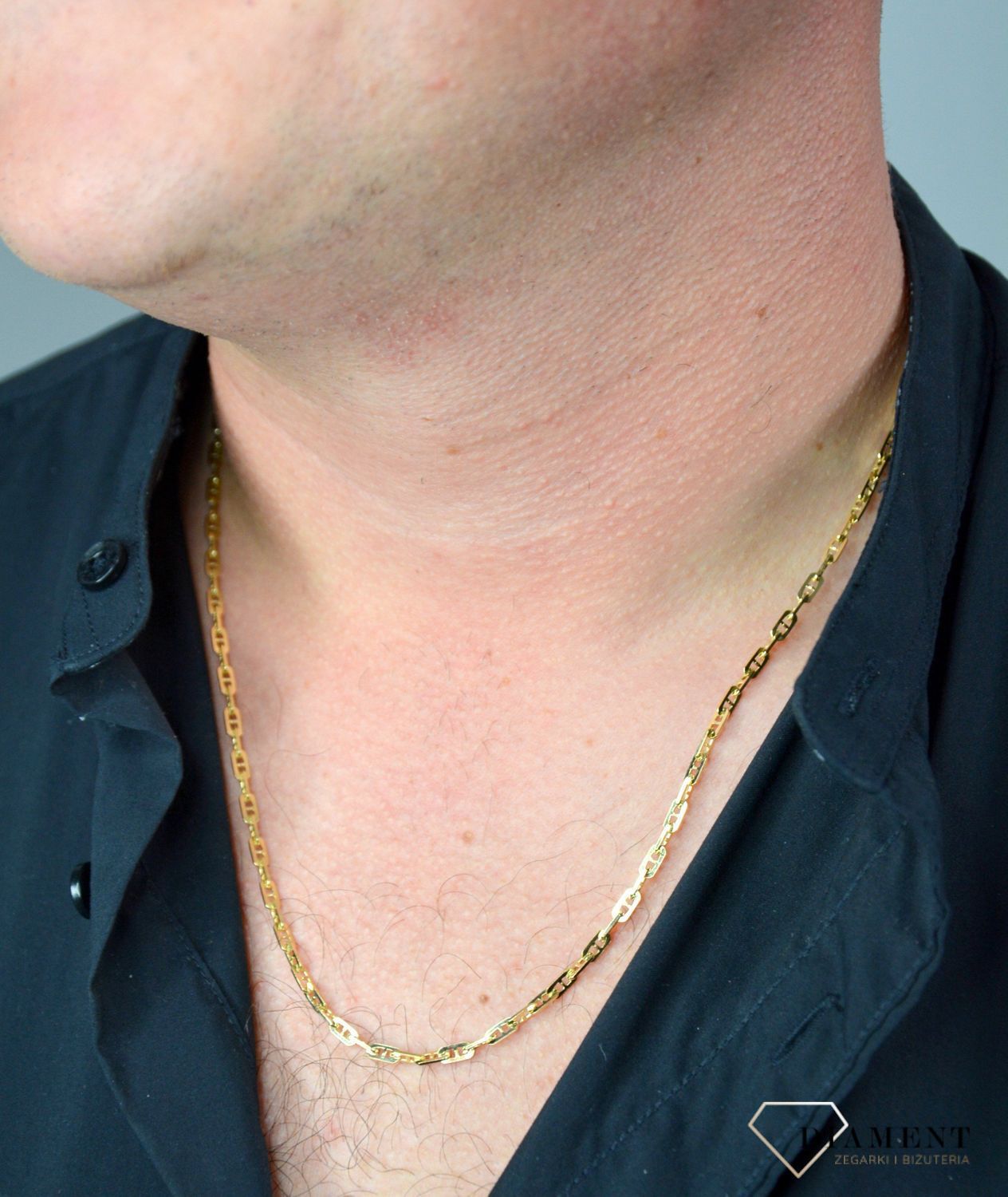 Złoty łańcuszek 585 o szerokości 3 mm DIA-LAN-1240-585 3mm.jpg